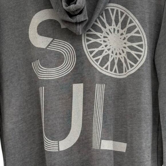 Soulcycle Zip-Up Sweatshirt Lightweight Hoodie Womens Size XS Grey & White - Picture 3 of 8